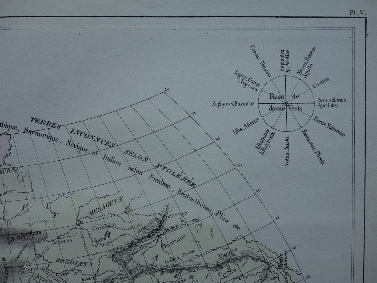 WERELDKAART Kaart van de bekende wereld in de klassieke oudheid ten tijde van Ptolemaeus oude kaarten