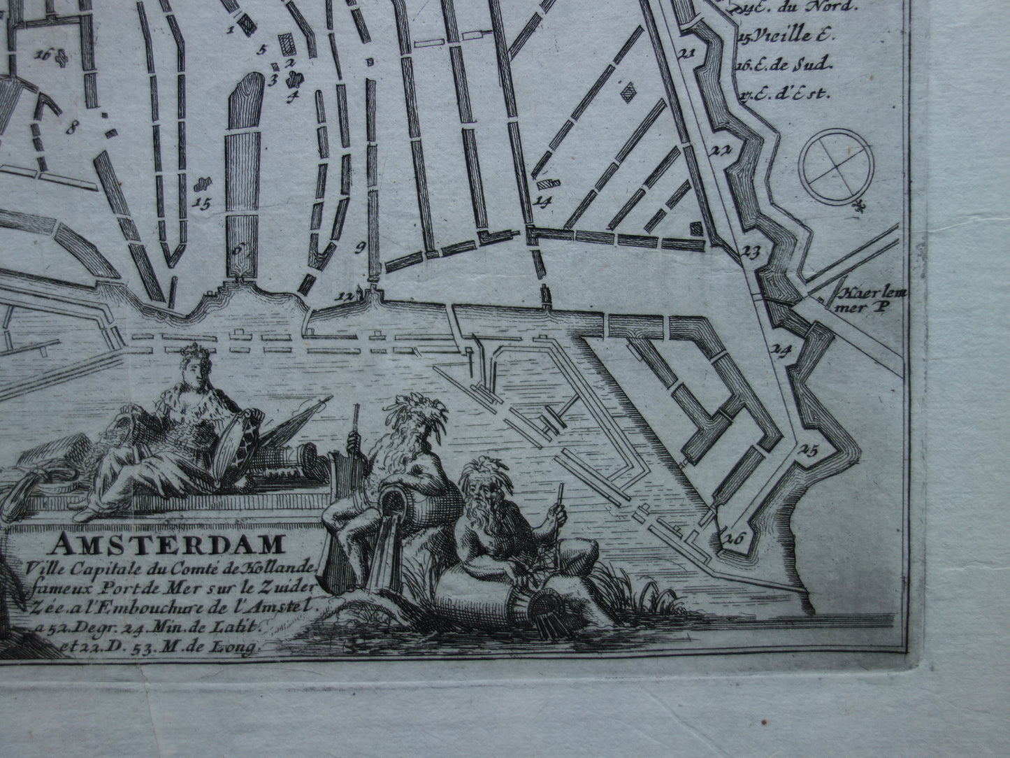 AMSTERDAM old map of Amsterdam from 1693 original antique map Nicolas de Fer