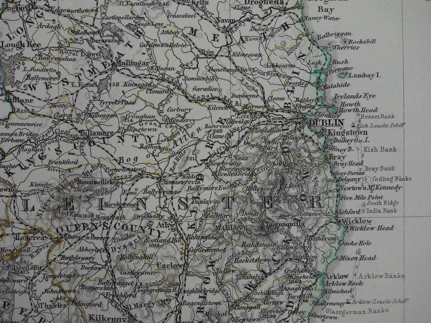 IRELAND antique map of Ireland 1876 original 155+ year old German map of Ireland with date