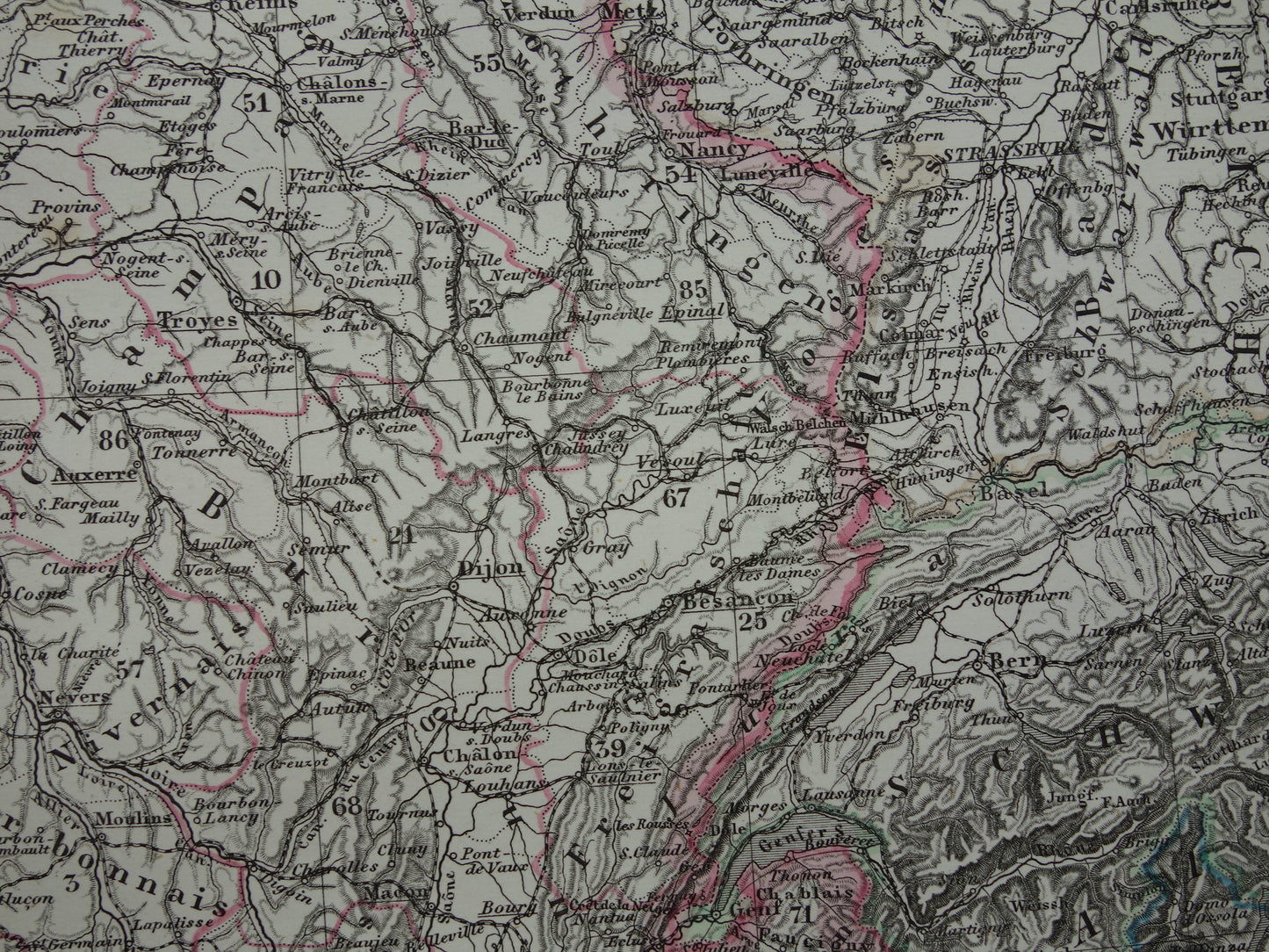FRANCE old map of France 1877 original antique map/poster with date