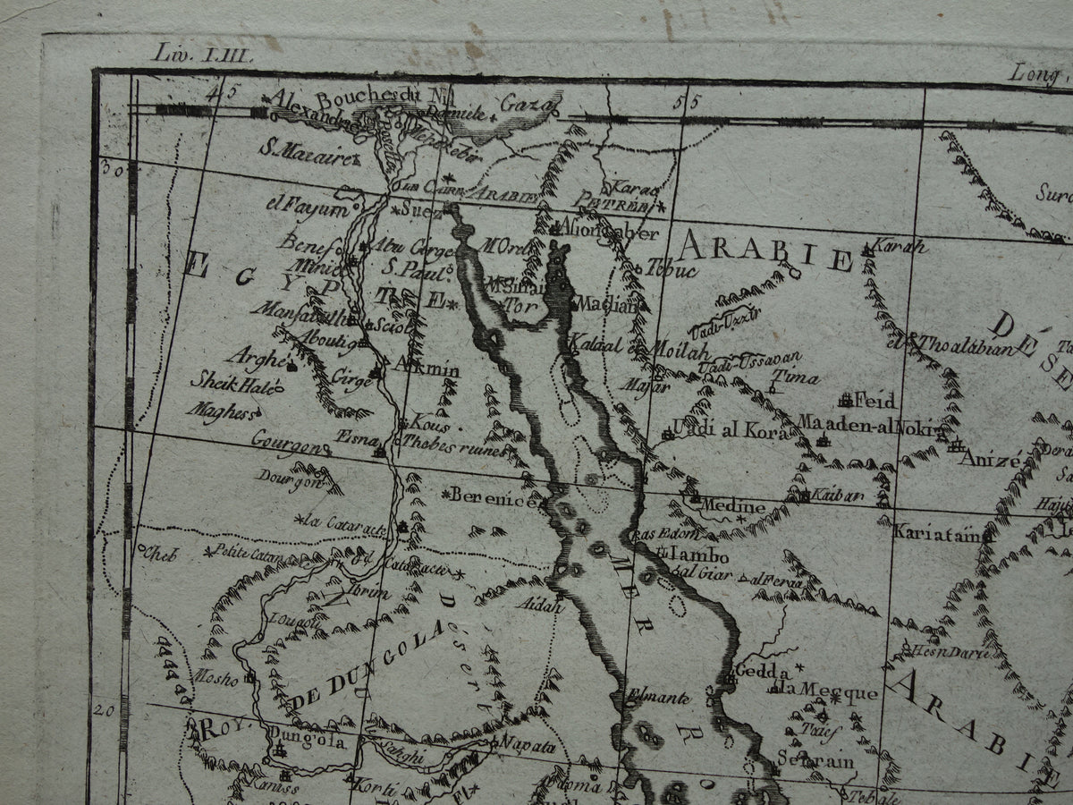 Saoedi-Arabië antieke kaart van Saudi-Arabie Rode Zee en Perziche Golf uit 1780 originele oude landkaart