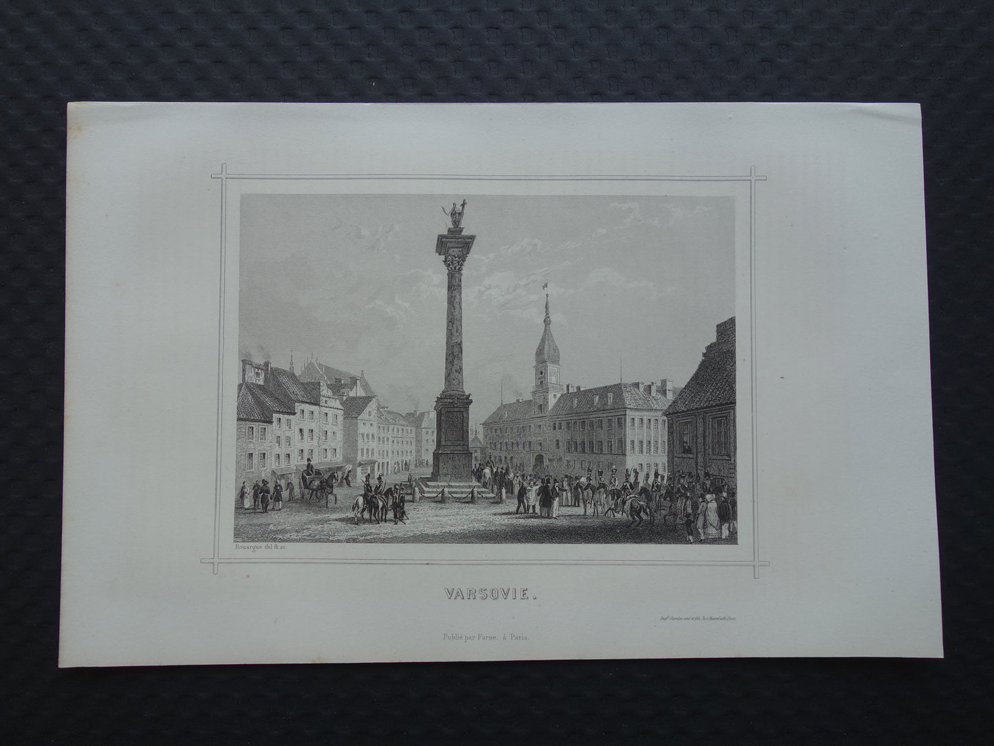 Cityscape of Warsaw from 1852 antique print Warsaw Poland