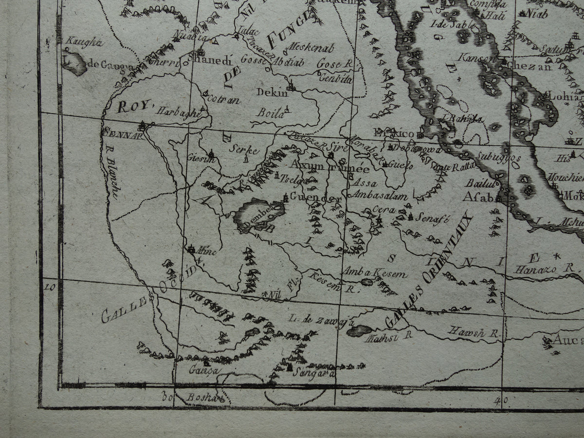 Saoedi-Arabië antieke kaart van Saudi-Arabie Rode Zee en Perziche Golf uit 1780 originele oude landkaart