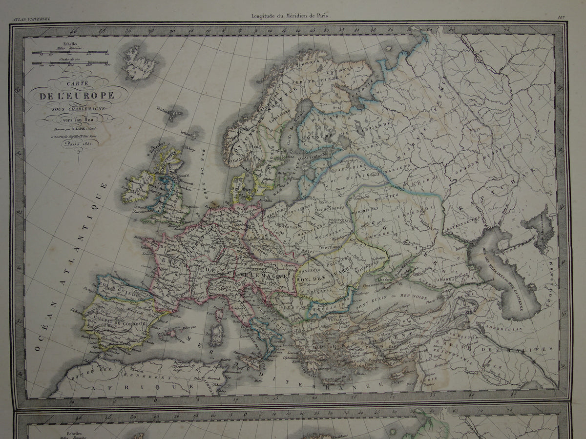 Europa ten tijde van Karel de Grote landkaart