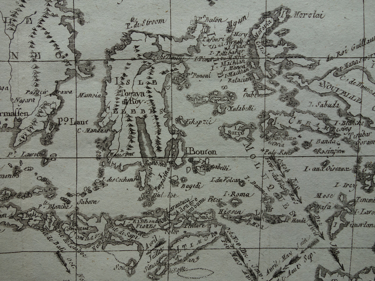 INDONESIA antique map of Indonesia from 1780 Beautiful original 245+ year old map of the Moluccas