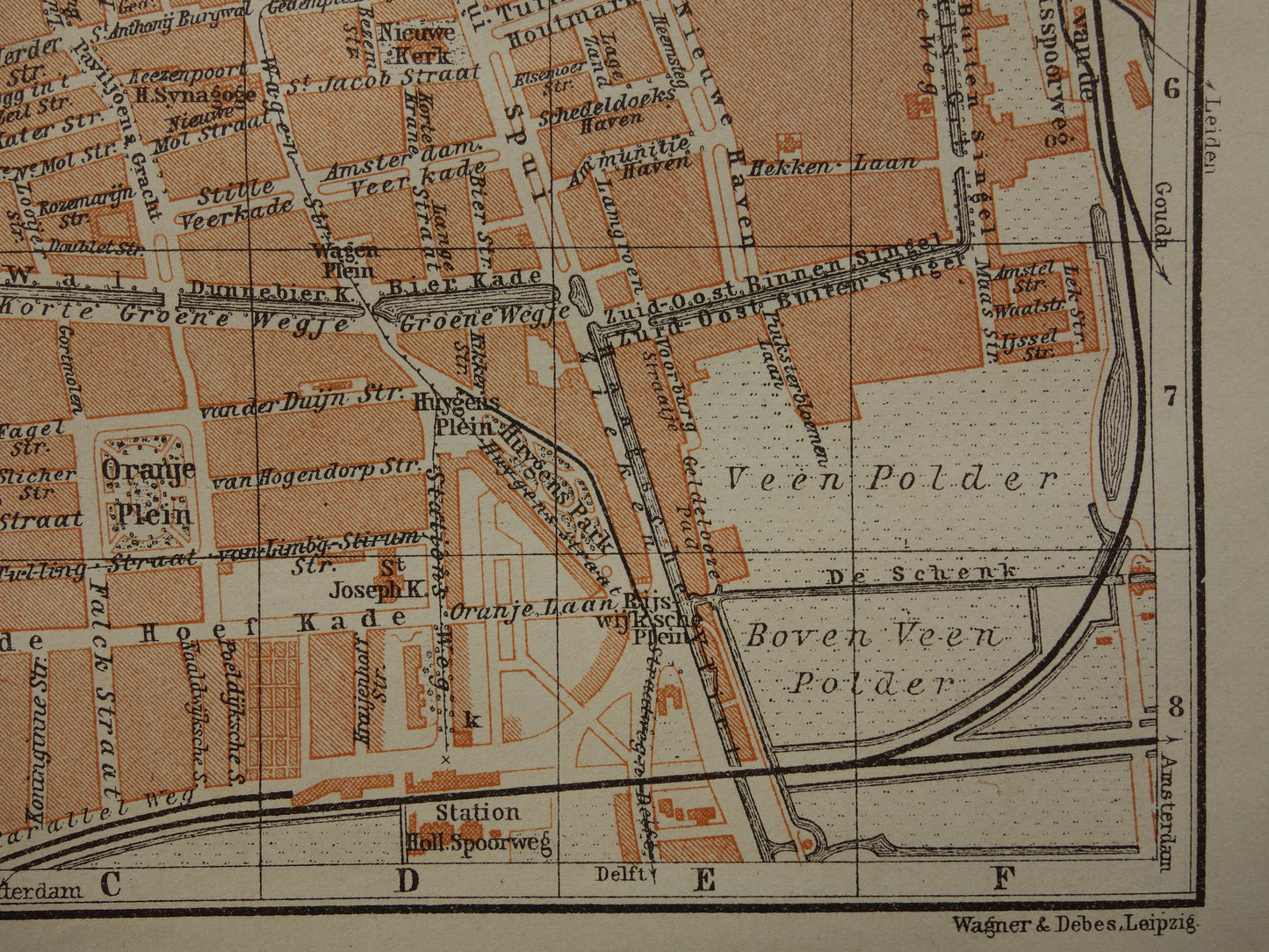 THE HAGUE old map of The Hague from 1904 small original antique map vintage map