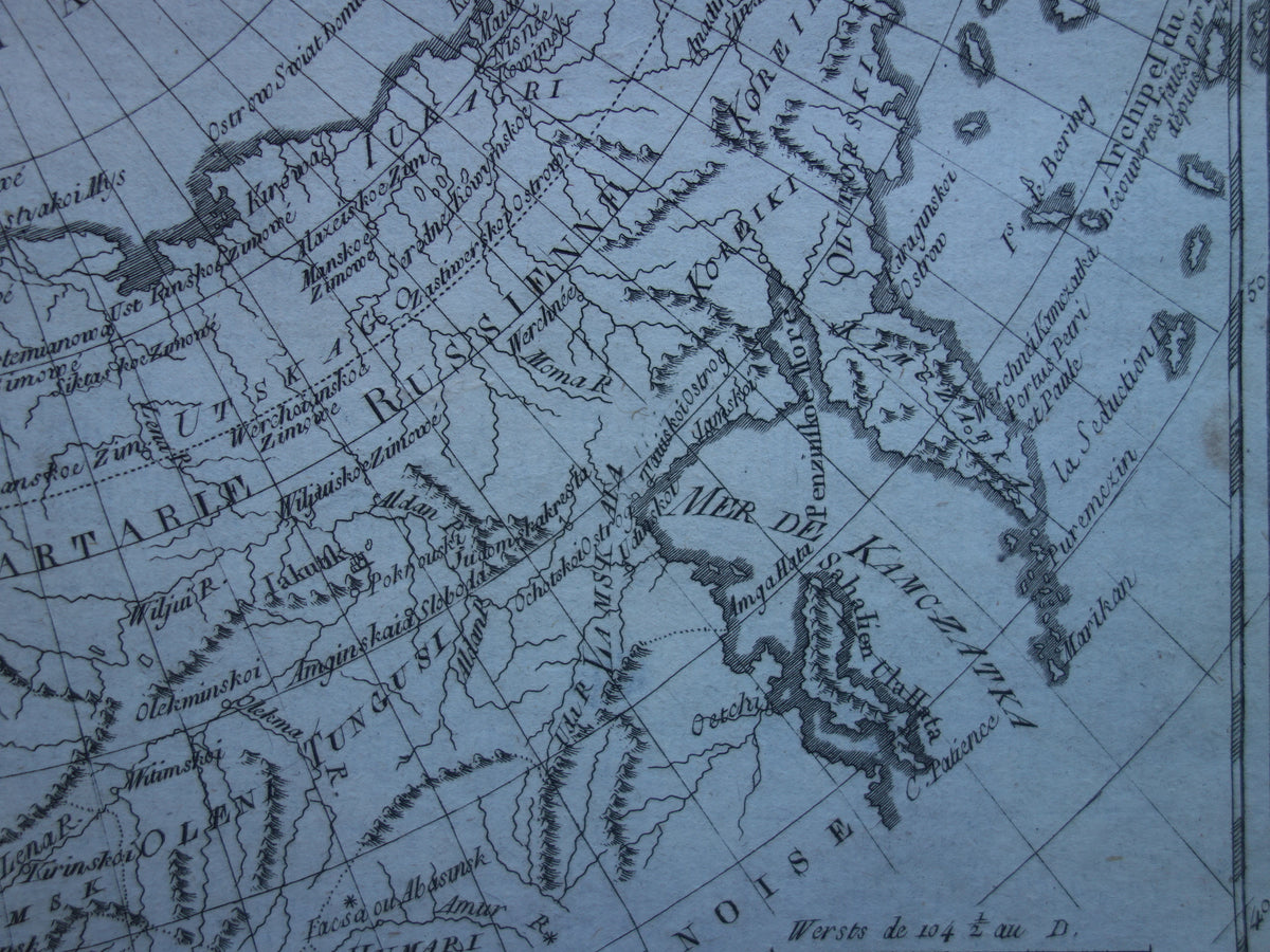 RUSSIA old map Russian Empire 1784 Original antique map Siberia vintage historical print