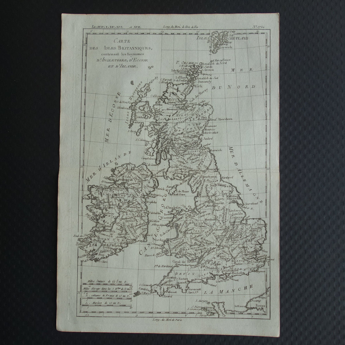 Britse Eilanden antieke kaart van Engeland Ierland Schotland uit 1780 originele oude landkaart vintage print