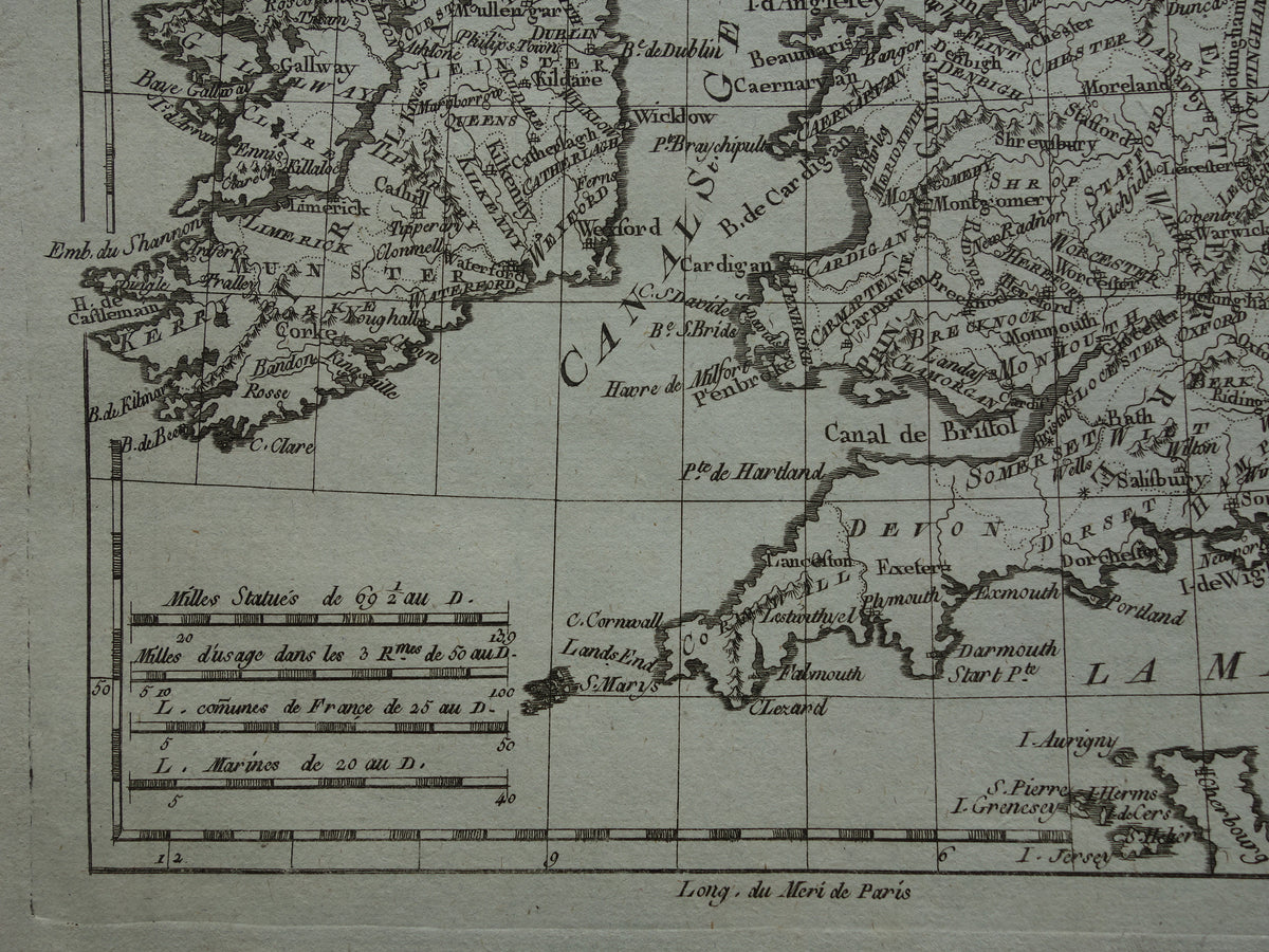 Britse Eilanden antieke kaart van Engeland Ierland Schotland uit 1780 originele oude landkaart vintage print