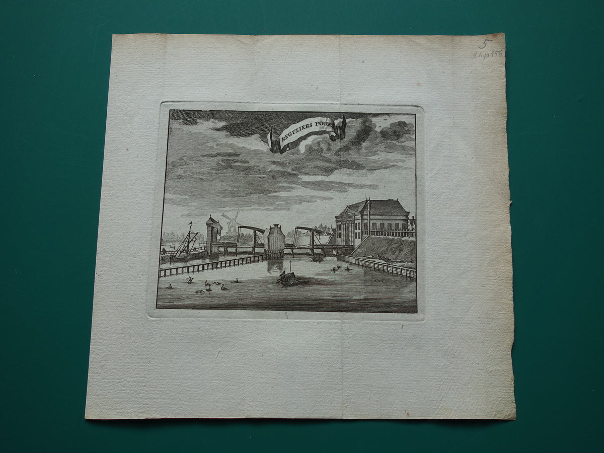REGULIERSPOORT Amsterdam Oude prent 1770 Originele antieke gravure Reguliers Poort Boterwaag Rembrandtplein