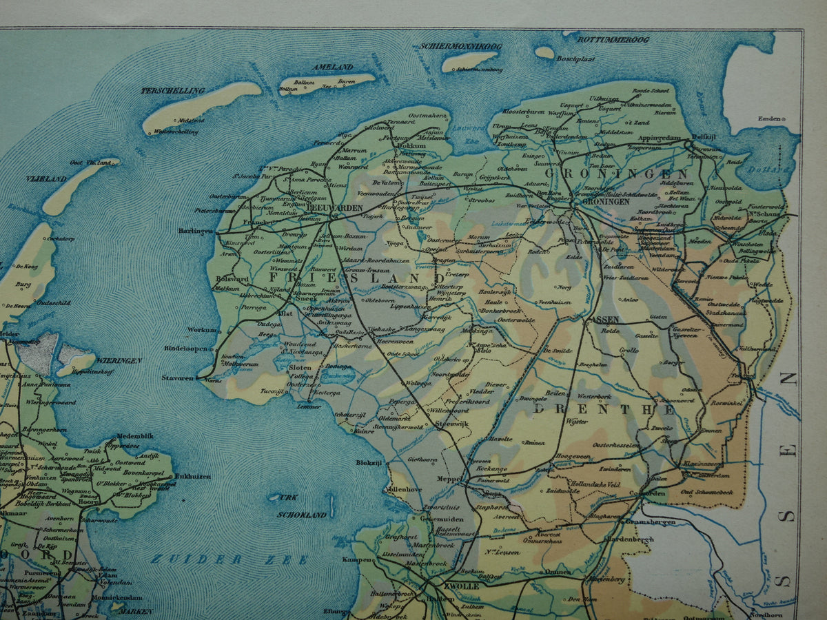 NETHERLANDS old map of soil types 1928 vintage Dutch geology map soil types map