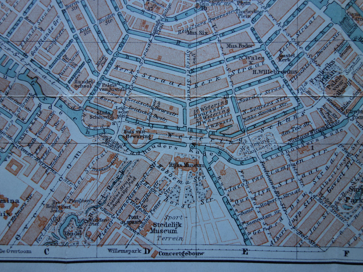 AMSTERDAM old map of Amsterdam from 1904 original antique map vintage map