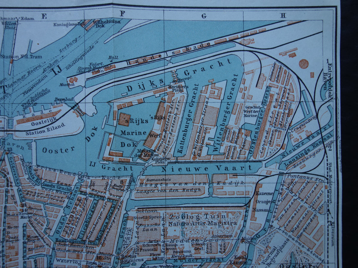 AMSTERDAM old map of Amsterdam from 1904 original antique map vintage map