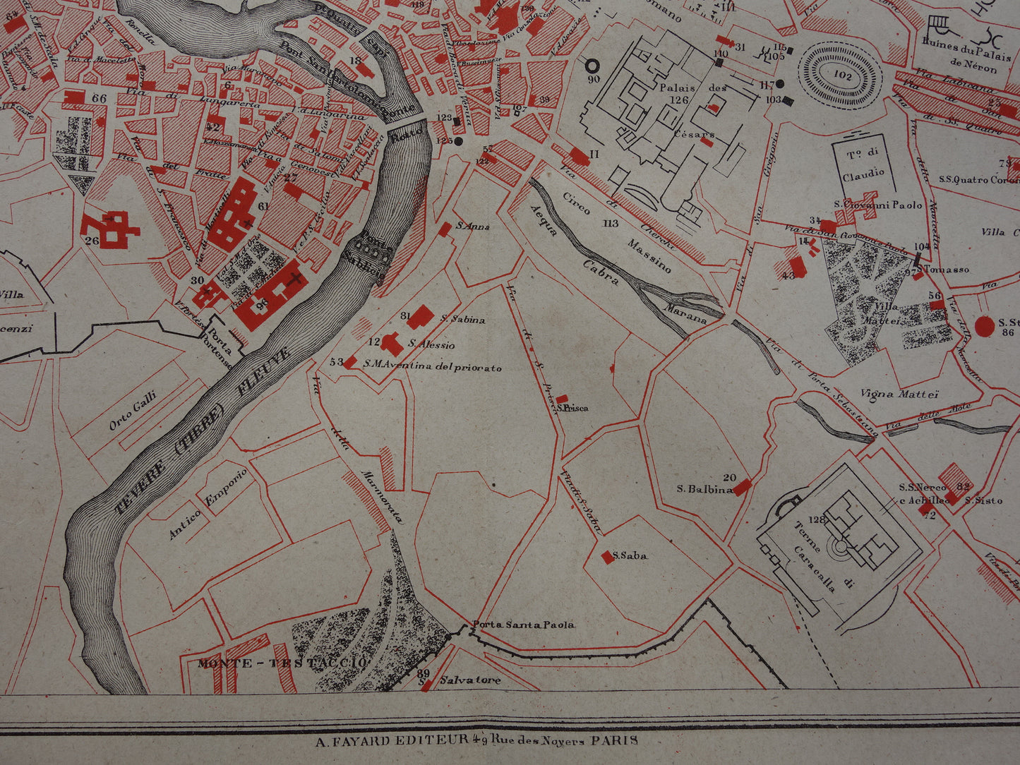 Rome old map of Rome Italy from 1877 original antique map vintage maps