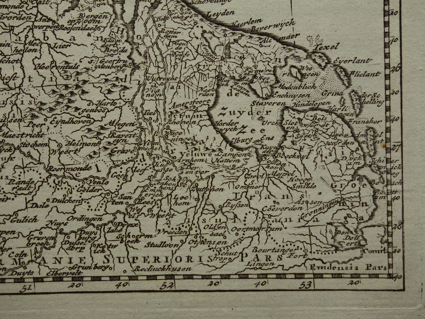 200+ jaar oude landkaart van Nederland en België 1790 originele antieke kaart Holland klein formaat