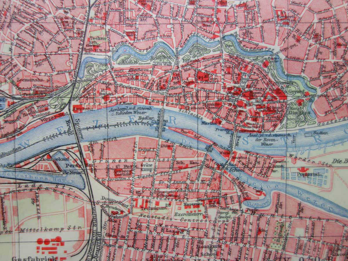 BREMEN old map of Bremen Original antique Dutch map historical map Bremen Germany
