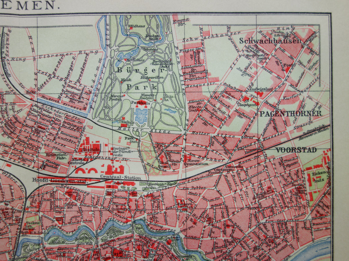 BREMEN old map of Bremen Original antique Dutch map historical map Bremen Germany