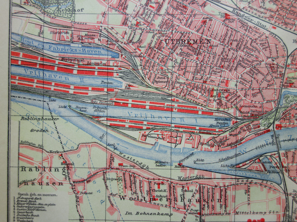 BREMEN old map of Bremen Original antique Dutch map historical map Bremen Germany