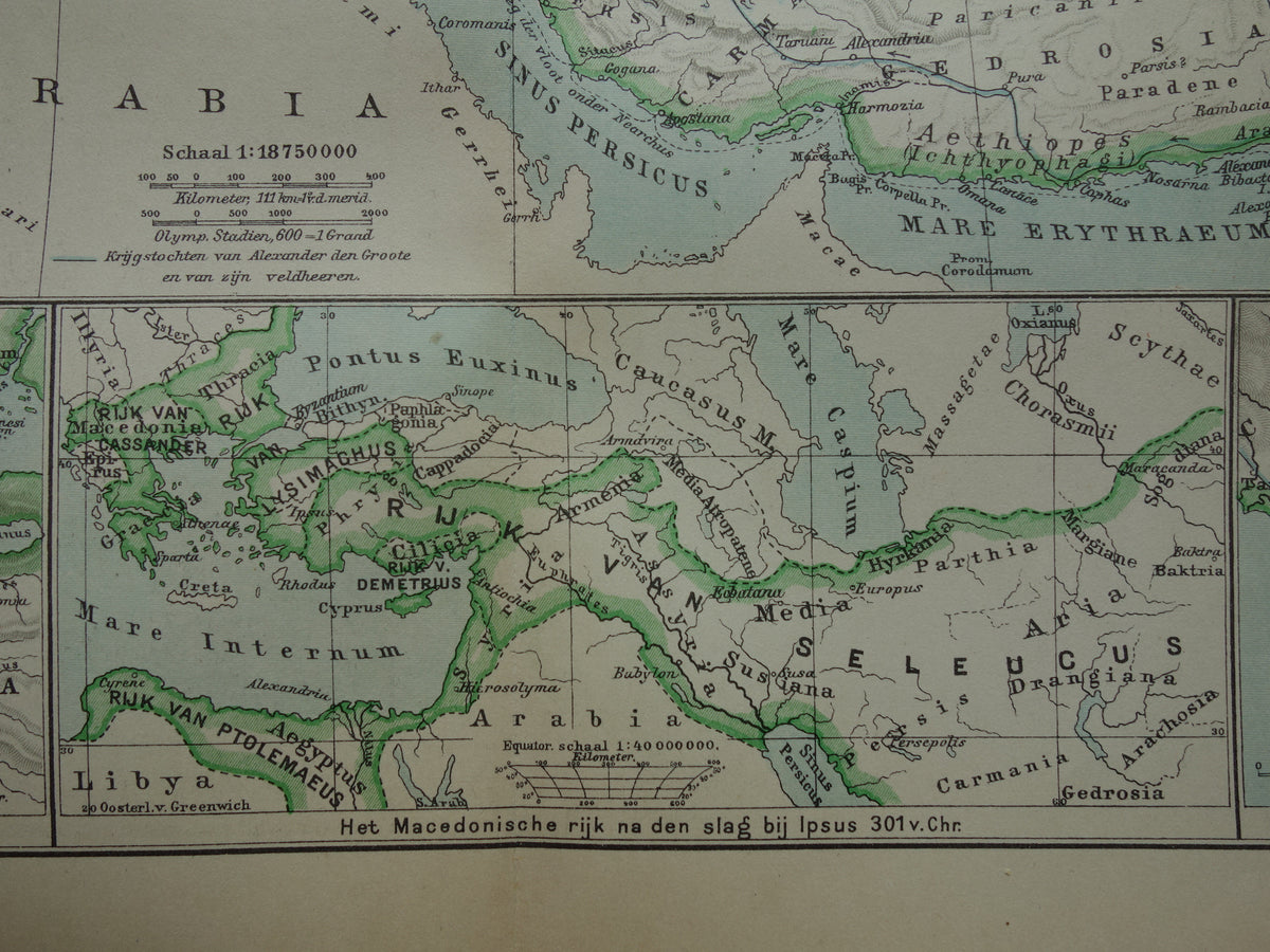 het Macedonische rijk na de slag bij Ipsus in het jaar 301 v. Chr