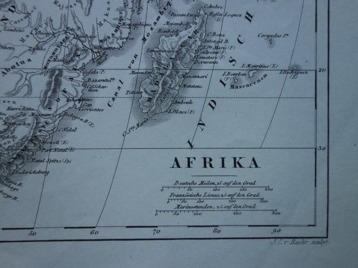 AFRICA antique map of Africa 170+ year old map of continent from 1849 - original vintage historical maps