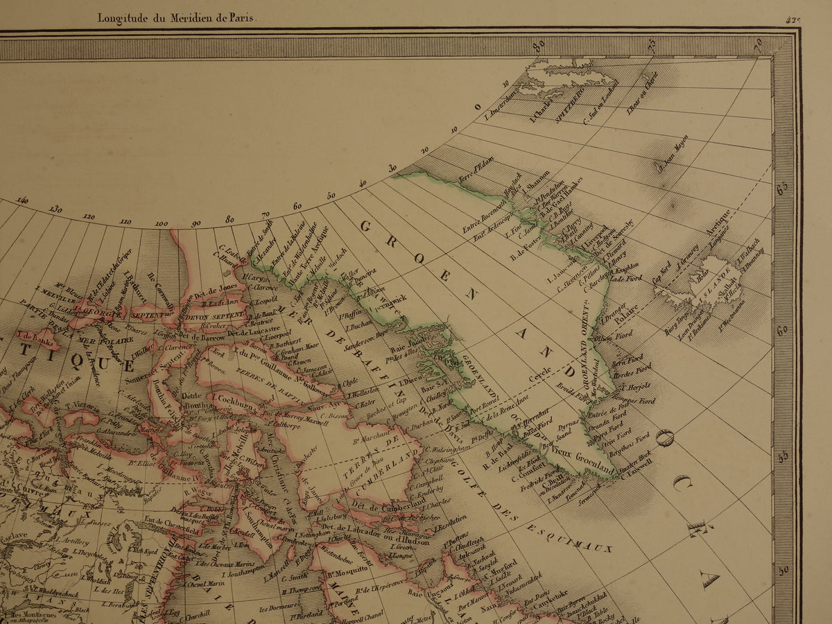 NORTH AMERICA large antique map from 1851 - Old map USA Canada Mexico - original vintage maps