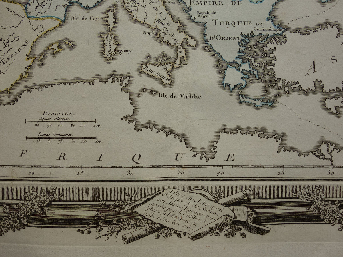 Antieke Landkaart Europa uit 1761 Originele Oude Kaart Continent Europa Vintage Kaarten