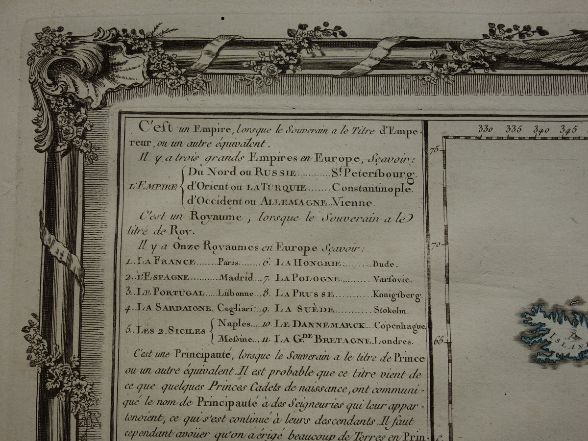 Antieke Landkaart Europa uit 1761 Originele Oude Kaart Continent Europa Vintage Kaarten