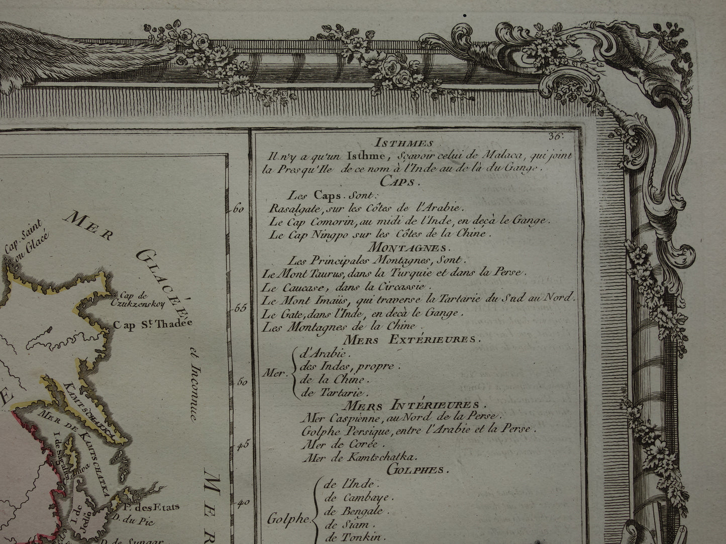 Old Map Asia from 1761 Original Antique Map Continent Asia Vintage Maps