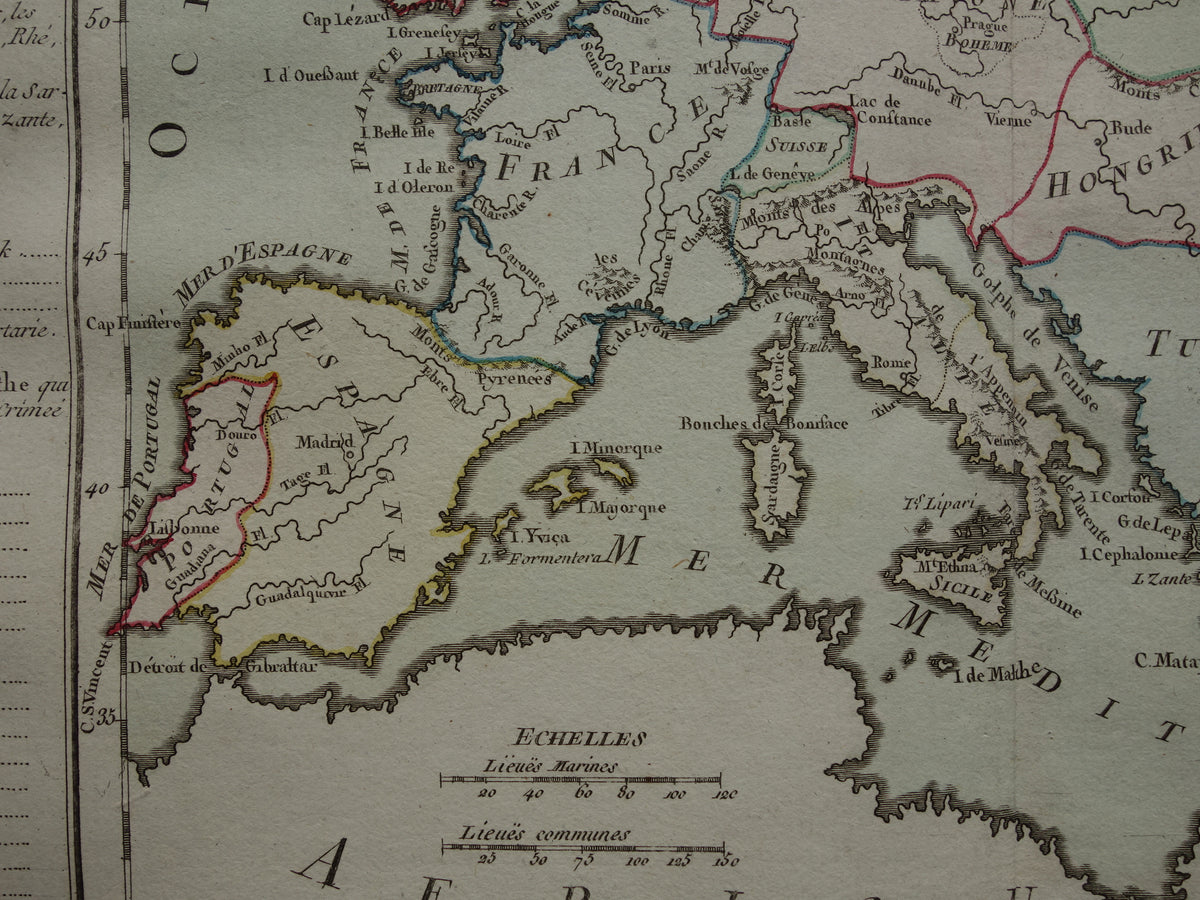260+ Year Old Map of Europe - Original Antique French Map with Date