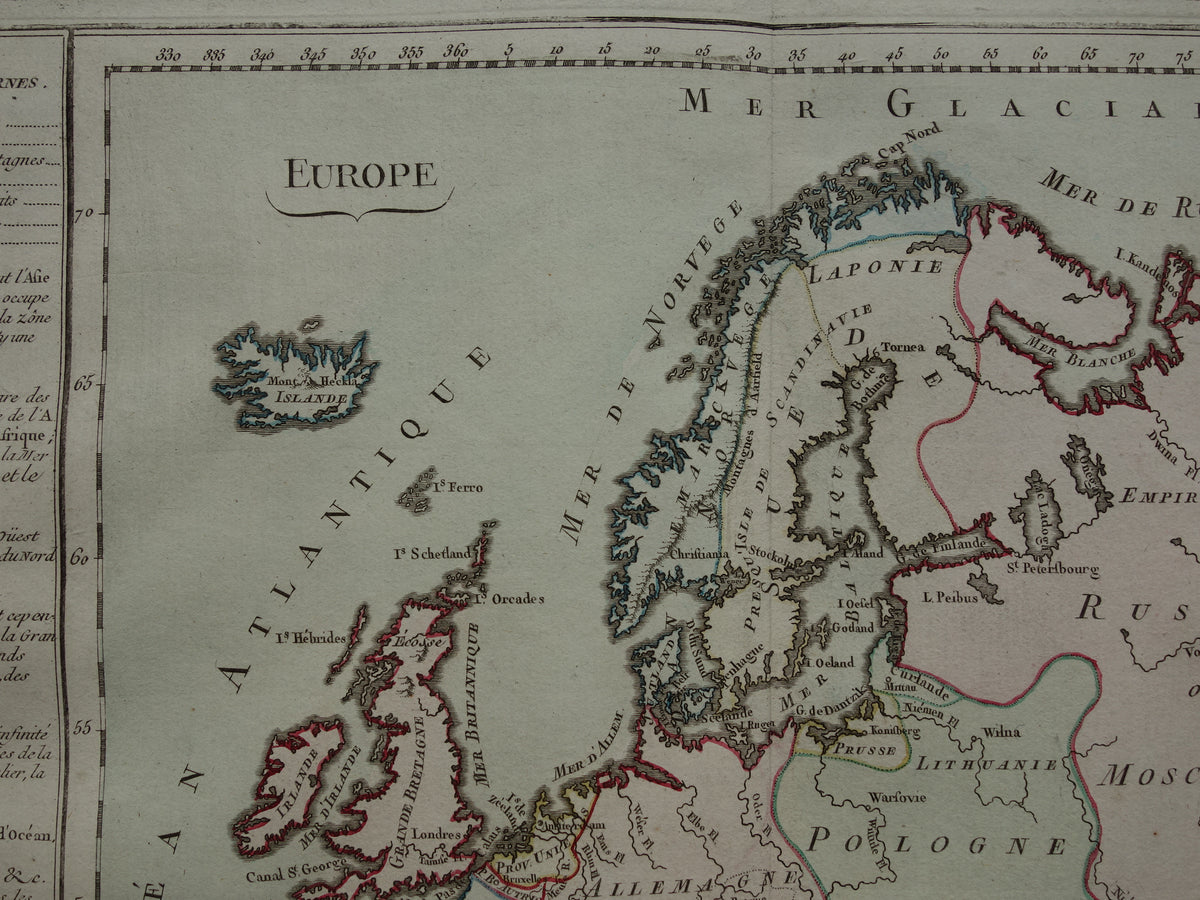 260+ Year Old Map of Europe - Original Antique French Map with Date