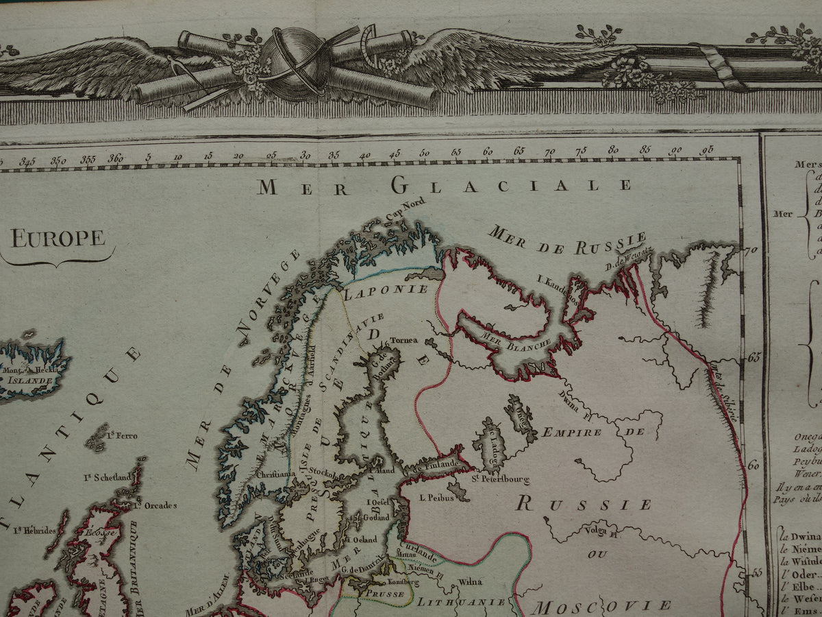 260+ Year Old Map of Europe - Original Antique French Map with Date