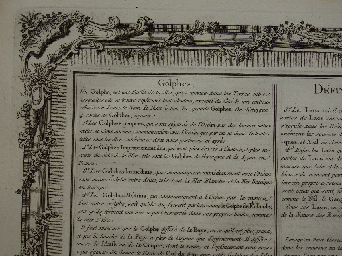 GEOGRAPHY Set of two old engravings about concepts from Geography - Original 260+ year old French matching prints