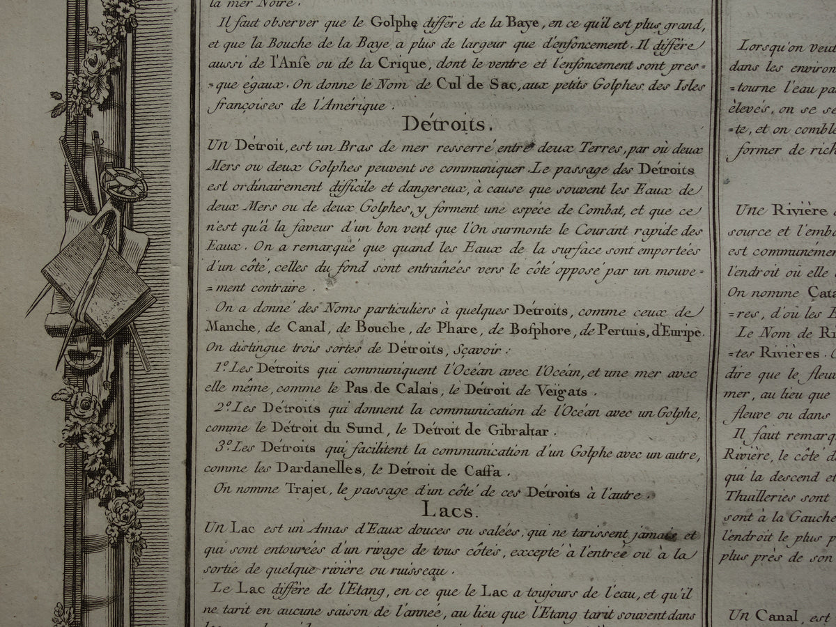 GEOGRAPHY Set of two old engravings about concepts from Geography - Original 260+ year old French matching prints