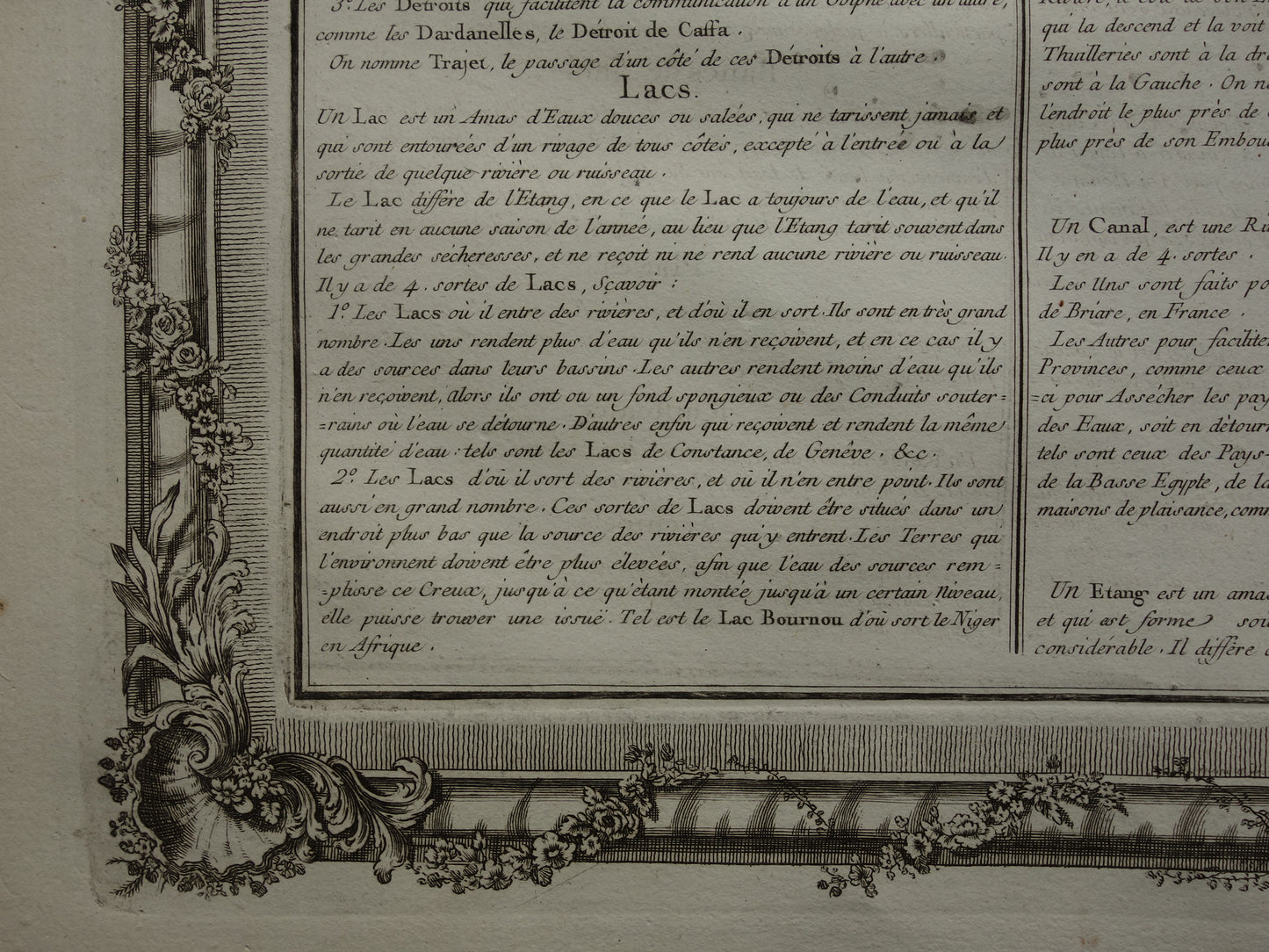 GEOGRAPHY Set of two old engravings about concepts from Geography - Original 260+ year old French matching prints