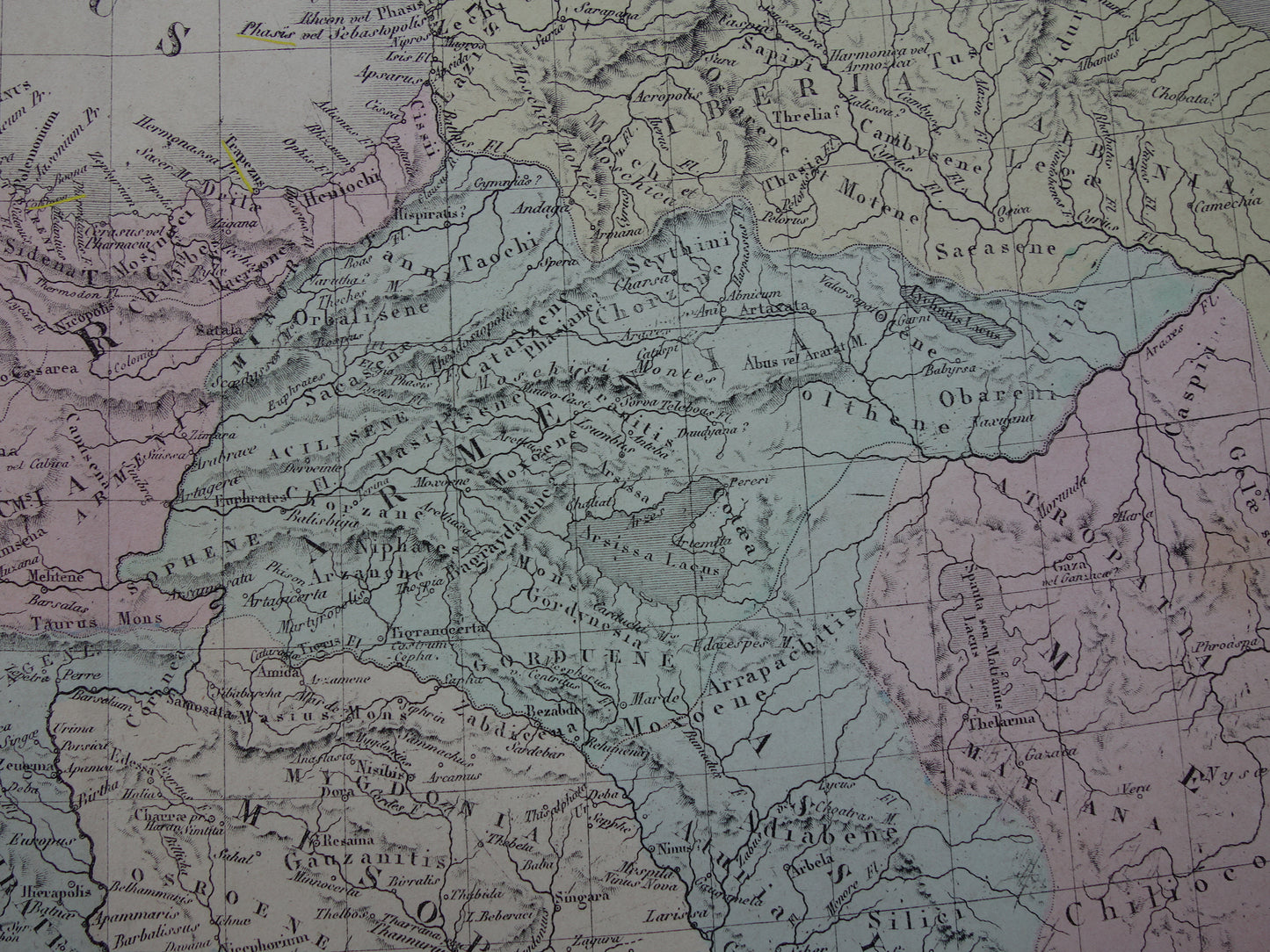 ASIA MINOR old map of Turkey Persia in ancient times 1876 original large antique map Middle East history map Persian Empire