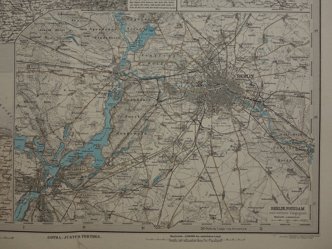 Large antique map of GERMANY map of the German Empire in 1892 original 130+ year old maps Berlin Prussia Poland XXL Very Large
