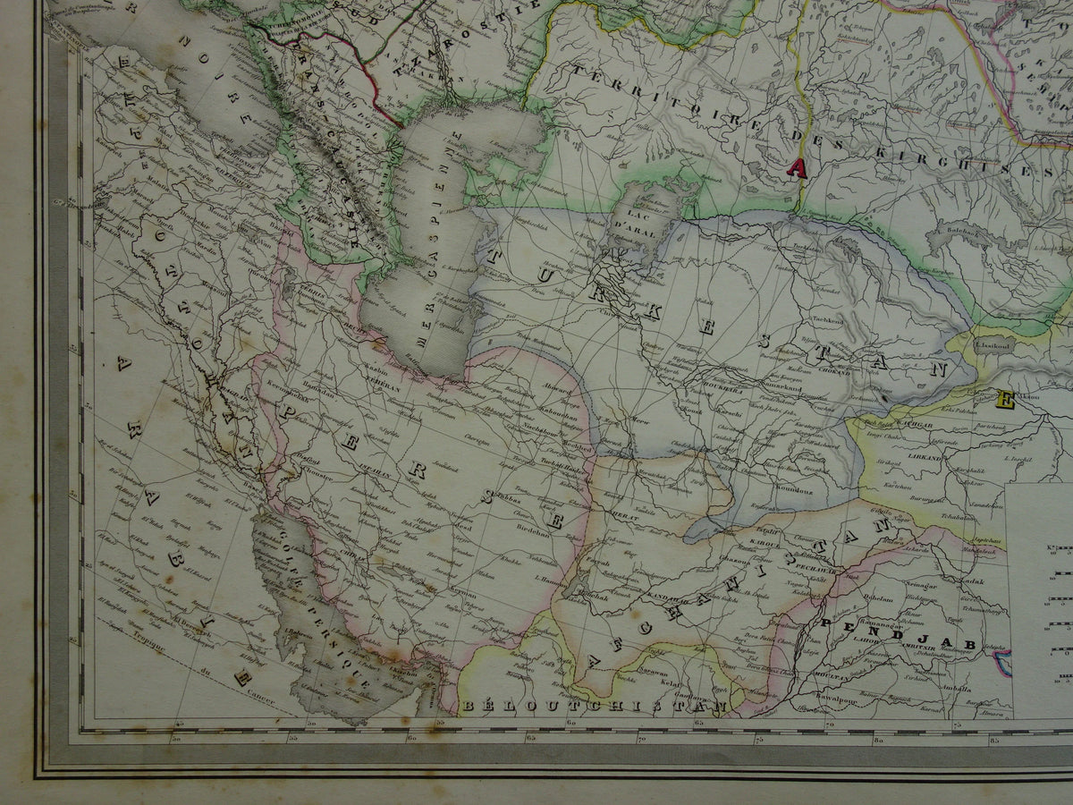 Old map of Russia Very large map of European and Asian part of Russian Empire from 1858 Original vintage maps