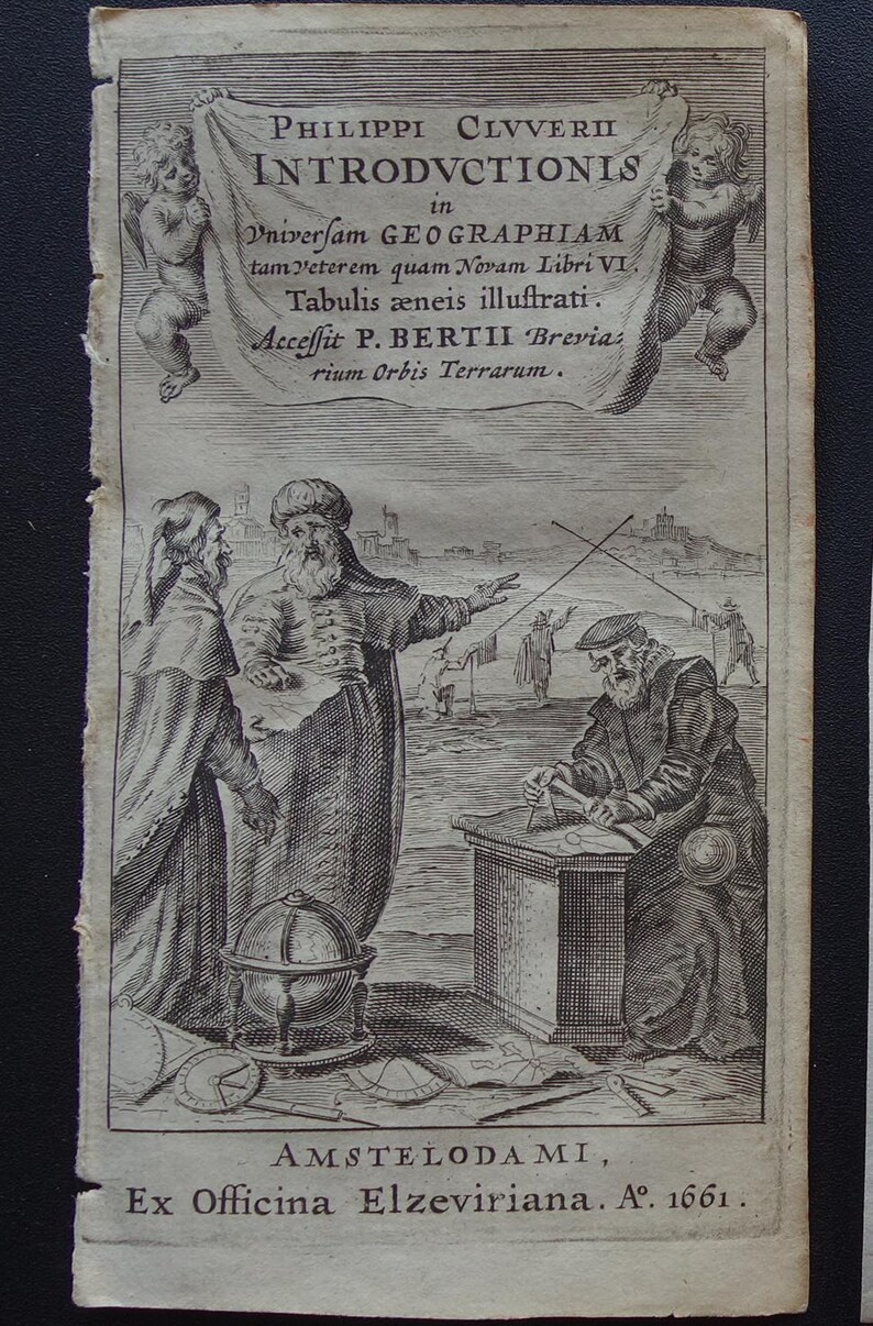 360+ jaar oude landkaart van Groot-Britannië 1661 originele antieke kaart Ierland Engeland klein formaat - Britannica Rum Insula Rum Tyous Cluver