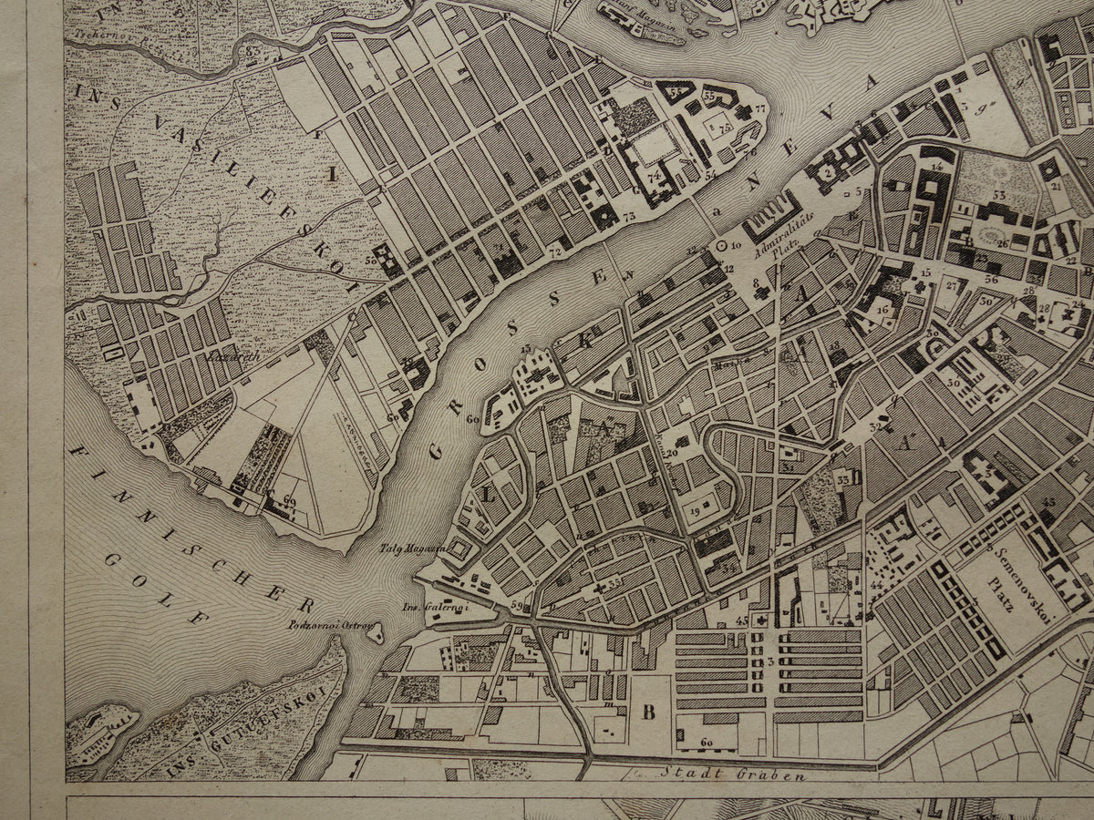 Warsaw and St Petersburg antique map 170+ year old map of Warsaw and St Petersburg from 1849 original vintage maps