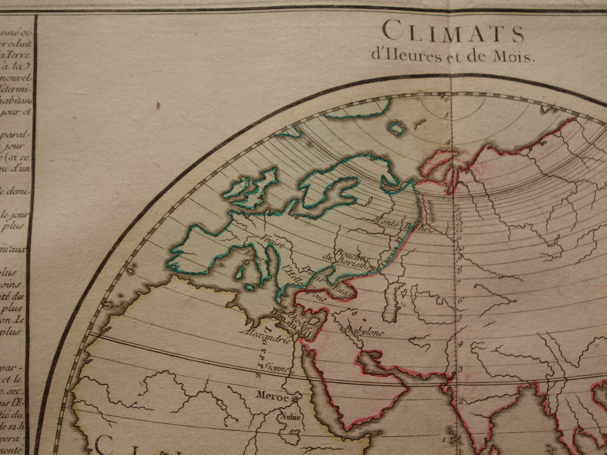 Oude Kaart Oostelijk Halfrond uit 1761 Originele Antieke Franse Landkaart Australië Incompleet Vintage Wereldkaart