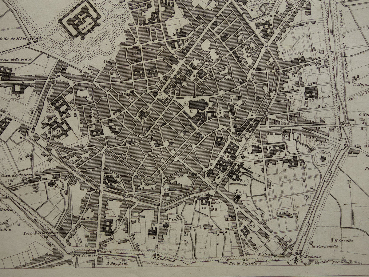 Rome and Milan Antique Map 170+ Year Old Map of Rome Milan Italy from 1849 - Original Vintage Historical Maps