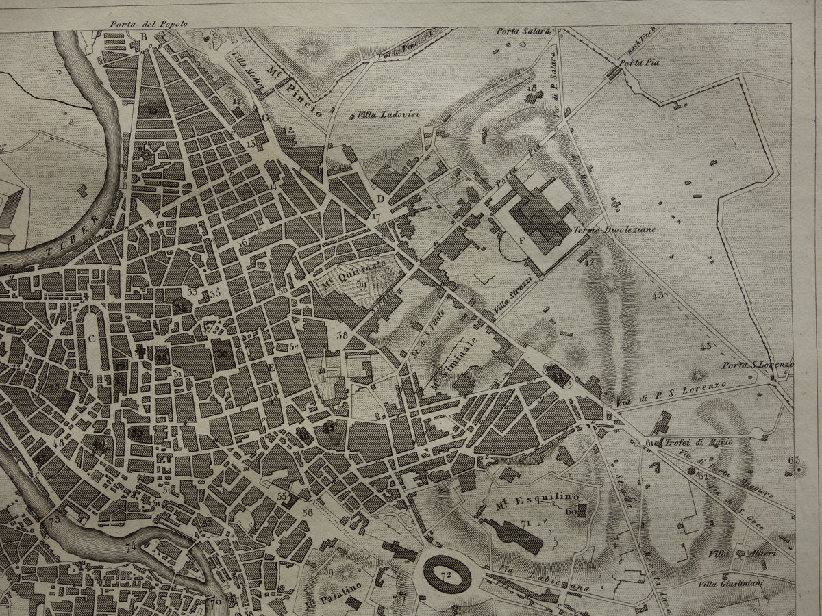 Rome and Milan Antique Map 170+ Year Old Map of Rome Milan Italy from 1849 - Original Vintage Historical Maps