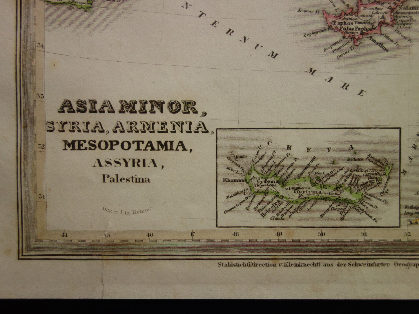 ASIA MINOR old map of Turkey Syria Mesopotamia in ancient times 1850 original antique map Middle East history map