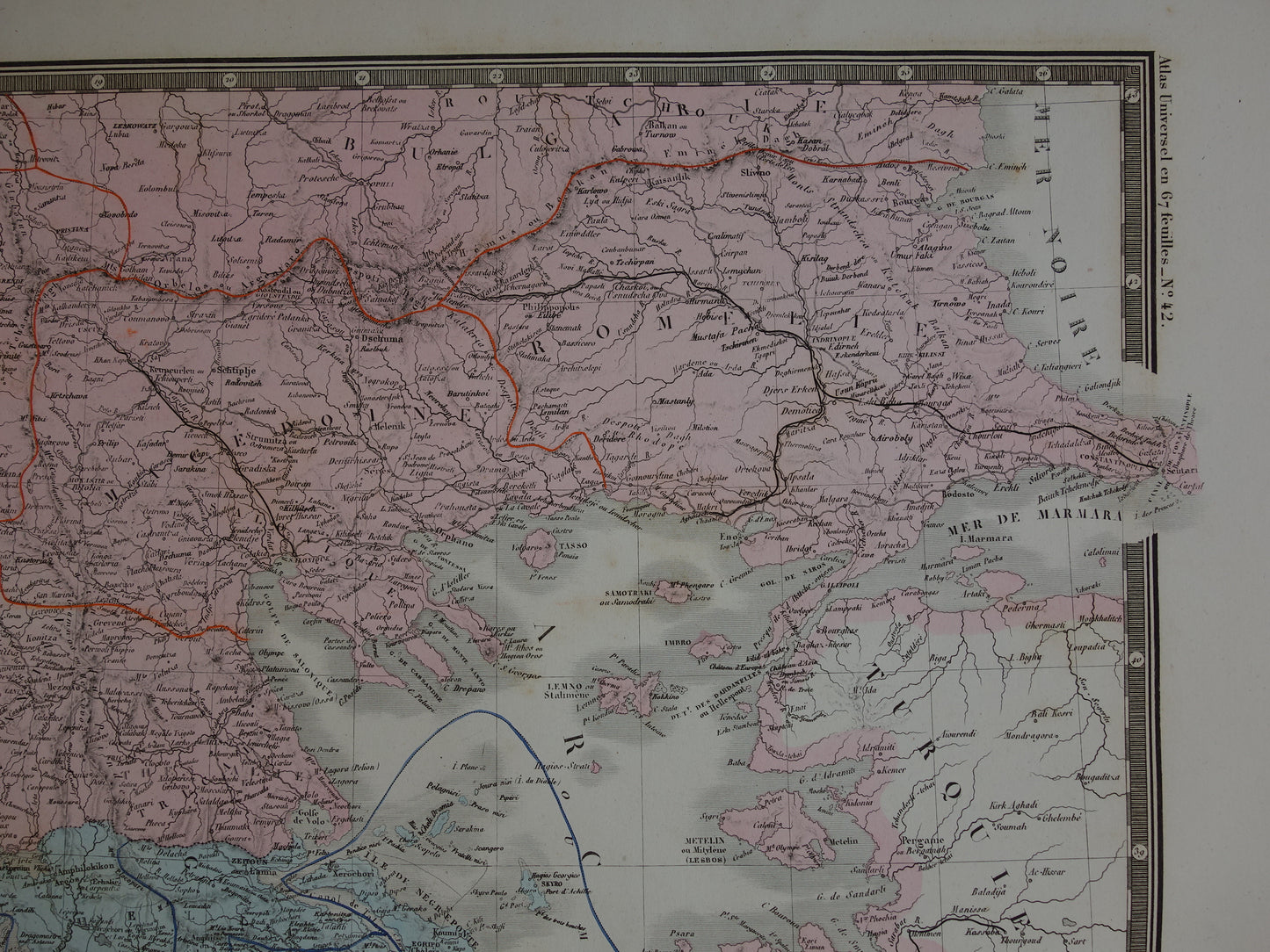 Old map of Greece from 1876 original antique map Athens Crete vintage historical maps