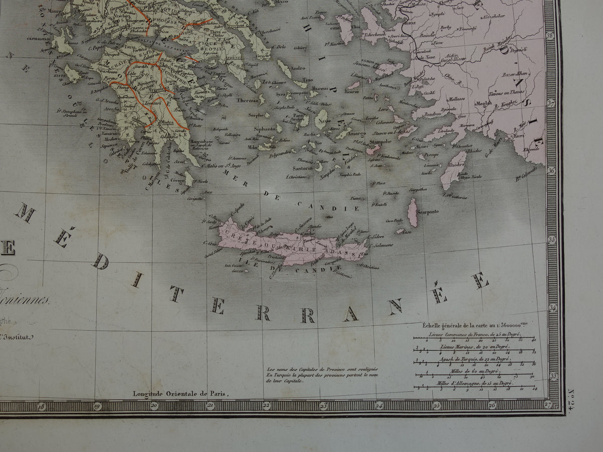Ottoman Empire antique map of European Turkey with Balkans Serbia Greece 145+ years old map vintage historical maps