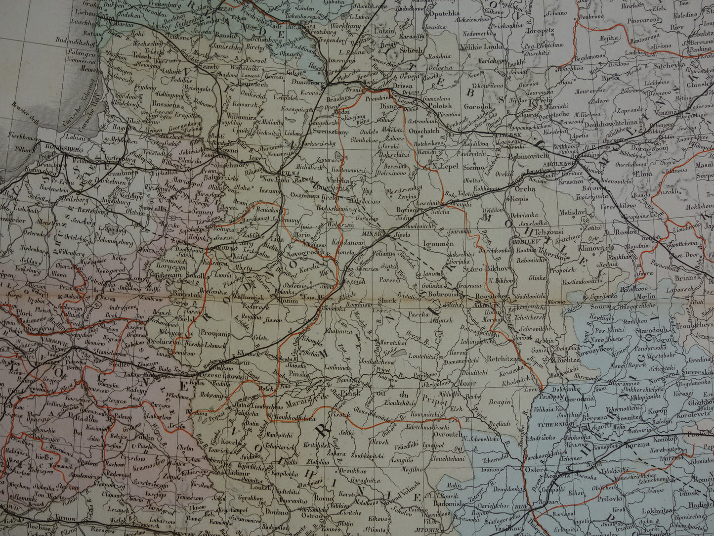 Russia antique map of European Russia with Poland and Baltic States 145+ years old map vintage historical maps