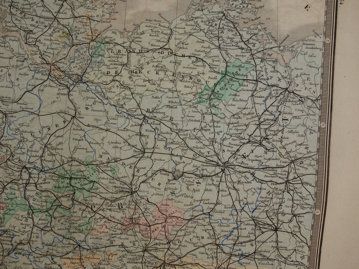GERMANY large antique map of the German Empire from 1876 original old vintage map