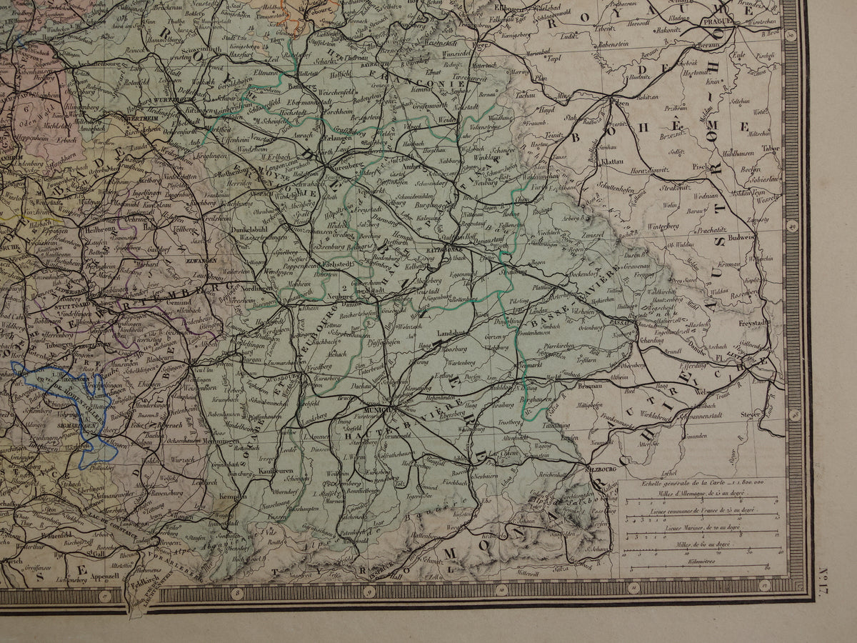 GERMANY large antique map of the German Empire from 1876 original old vintage map