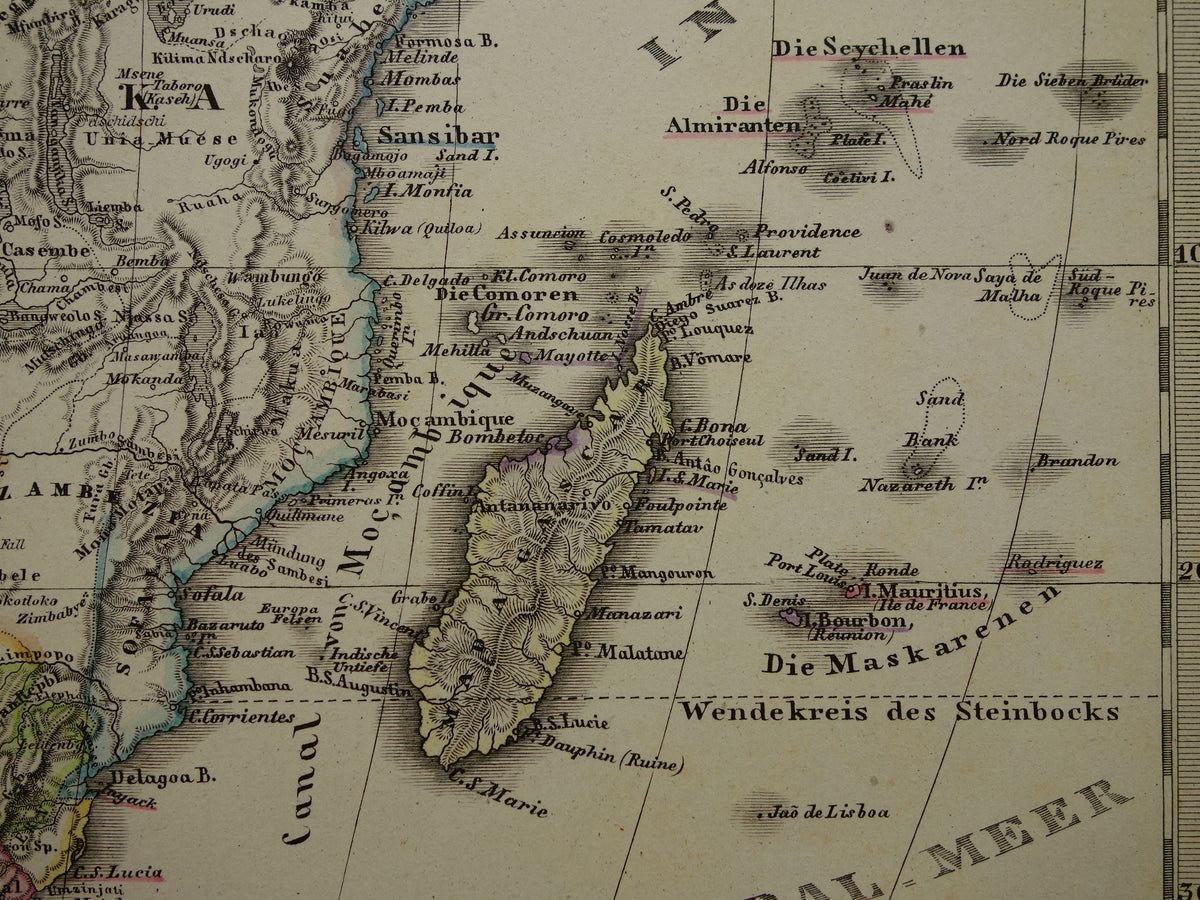 Old map of Africa in 1875 original antique map of Africa historical maps