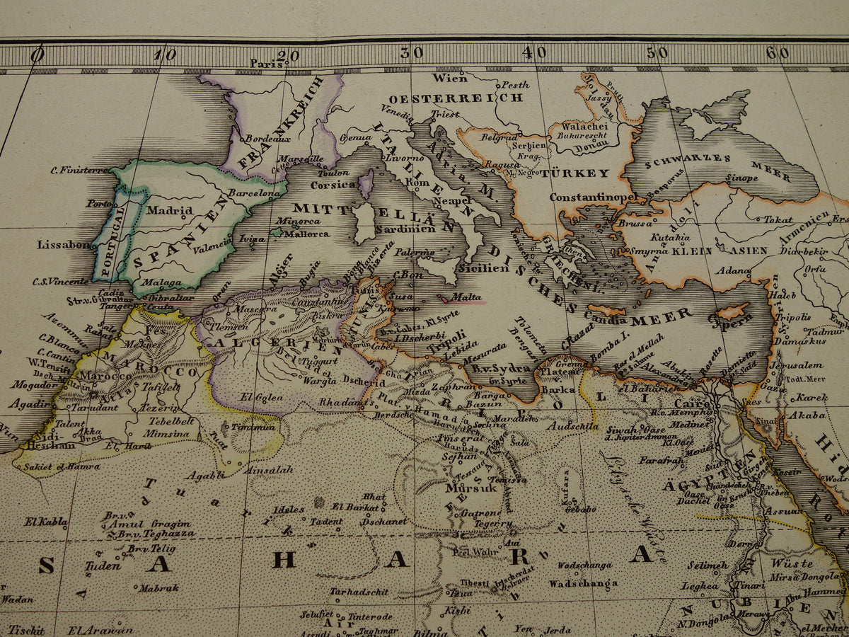 Old map of Africa in 1875 original antique map of Africa historical maps